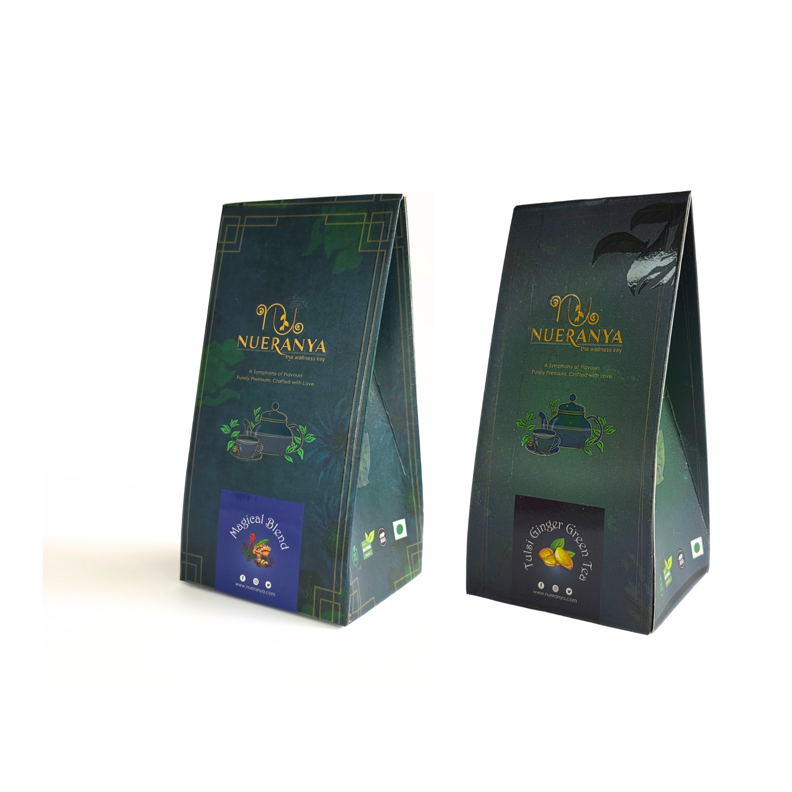 Nueranya Magical Blend Masala Chai & Green Tea Ginger Tulsi Combo